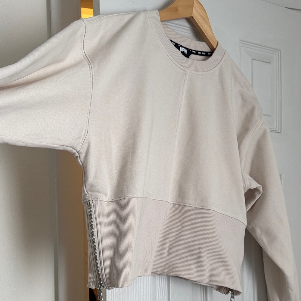 DKNY Women's Beige Sweatshirt - Picture 2 of 4